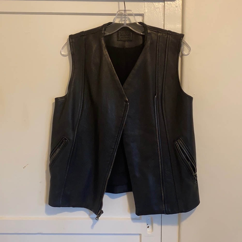 Cerre Authentic Leather Moto Vest